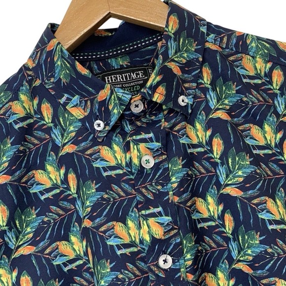 Heritage Other - Heritage Resort Tropical Short Sleeve Camp Shirt Medium Button‎ Up Travel Beach